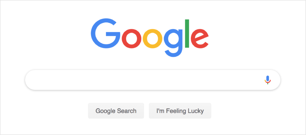 La page d'accueil de Google en 2019